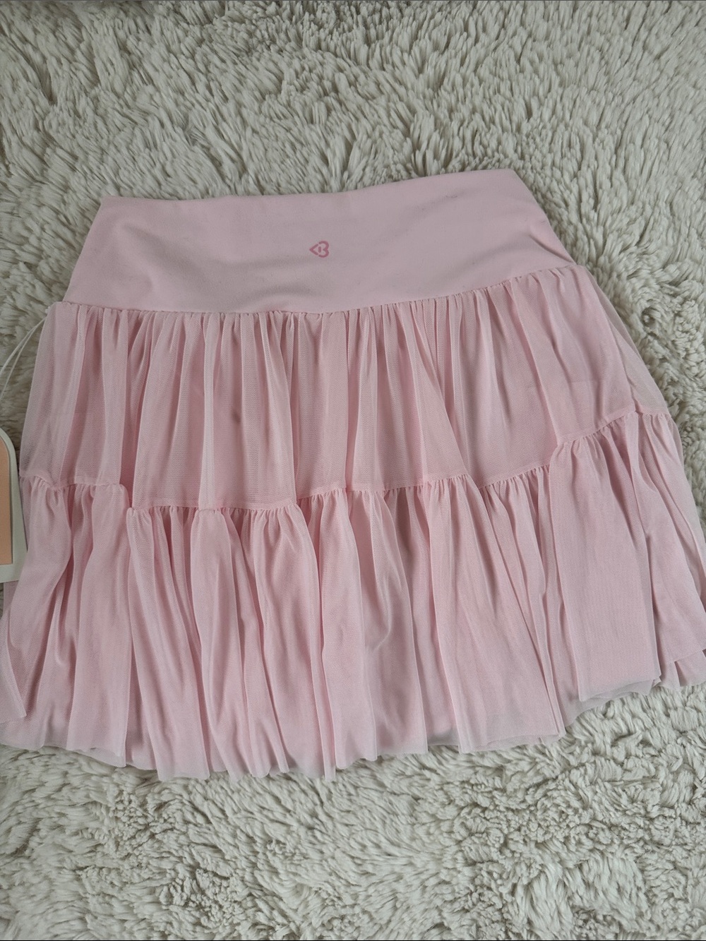 Light Pink Tiered Ruffle Skater Skirt - Women's - Picture 3 of 4